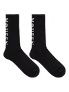 Alexander Mcqueen Logo-embellished Ribbed Socks In Black