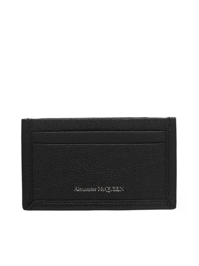 Alexander Mcqueen Logo Embossed Cardholder In Black