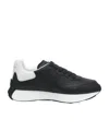 Alexander Mcqueen Black Low Top Sneakers With Chunky Sole And Contrasting Heel In Leather Man