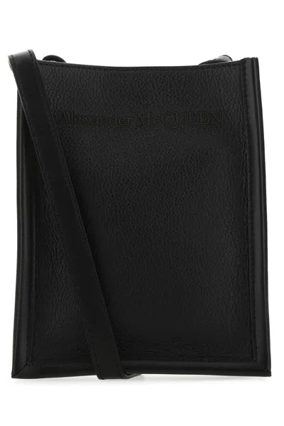 Alexander Mcqueen Logo Embossed Crossbody Bag In 1000