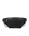 Alexander Mcqueen Logo-embossed Leather Belt Bag In Black