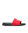 Alexander Mcqueen Logo Embossed Slides In Red