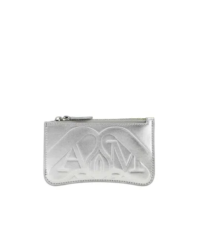 ALEXANDER MCQUEEN ALEXANDER MCQUEEN LOGO EMBOSSED ZIPPED WALLET