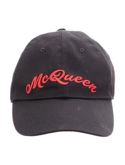 Pre-owned Alexander Mcqueen Logo Embroidered Baseball Cap In Black