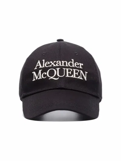 Alexander Mcqueen Black Logo Baseball Hat