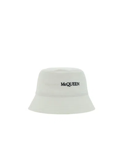 Alexander Mcqueen Logo-embroidered Bucket Hat In White