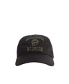 Alexander Mcqueen Cotton Twill Cap With Embroidery In Black