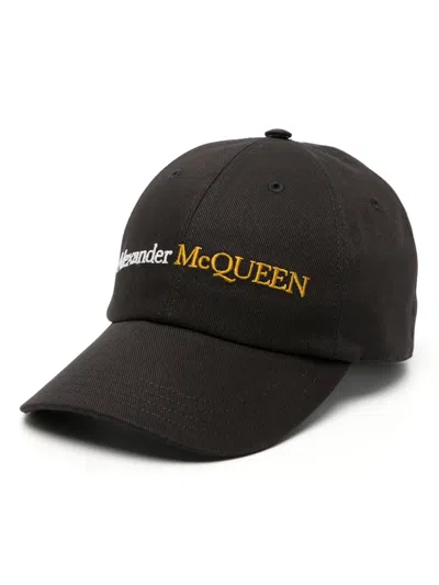 Alexander Mcqueen Logo-embroidered Cotton Baseball Cap In Black