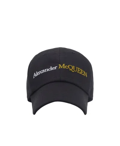 Alexander Mcqueen Logo-embroidered Cotton Baseball Cap In Black