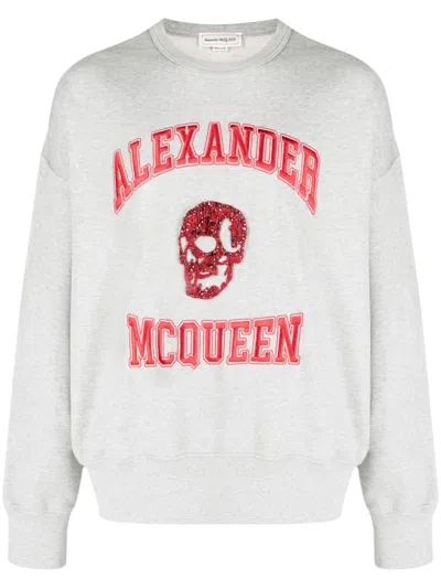 ALEXANDER MCQUEEN LOGO-EMBROIDERED COTTON HOODIE