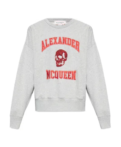 ALEXANDER MCQUEEN LOGO-EMBROIDERED COTTON HOODIE