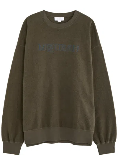 Alexander Mcqueen Logo-embroidered Cotton Sweatshirt In Green