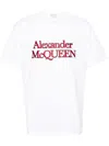 Alexander Mcqueen Logo-embroidered Cotton T-shirt In White