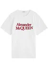 Alexander Mcqueen Loose Fit Cotton T-shirt With Crew Neck And Lateral Slits In White