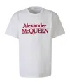 Alexander Mcqueen Loose Fit Cotton T-shirt With Crew Neck And Lateral Slits In White