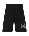 Alexander Mcqueen Alexander Mc Queen Black Bermuda Shorts With Distorted Logo In Black