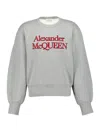 Alexander Mcqueen Logo Embroidered Crewneck Sweatshirt In Grey