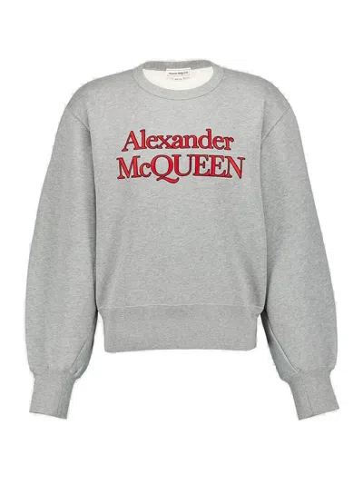 ALEXANDER MCQUEEN LOGO EMBROIDERED CREWNECK SWEATSHIRT