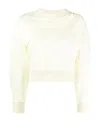 Alexander Mcqueen Cropped Cotton Knit With Ribbed Cuffs In Yellow