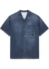 ALEXANDER MCQUEEN ALEXANDER MCQUEEN LOGO-EMBROIDERED DENIM SHIRT