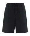 Alexander Mcqueen Logo Embroidered Drawstring Shorts In Black