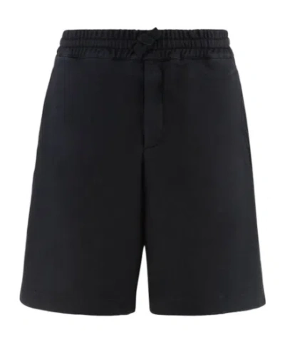 Alexander Mcqueen Logo Embroidered Drawstring Shorts In Black