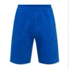 Alexander Mcqueen Logo Embroidered Drawstring Shorts In Blue