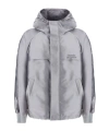 Alexander Mcqueen Gray Logo-embroidered Hooded Jacket In Gray