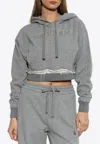 Alexander Mcqueen Logo Embroidered Hooded Sweatshirt In Gray