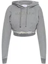 Alexander Mcqueen Logo Embroidered Hooded Sweatshirt In Grey