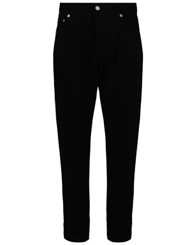 Alexander Mcqueen Logo Embroidered Jeans In Black
