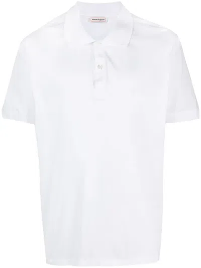 Alexander Mcqueen Logo-embroidered Jersey Polo Shirt In White