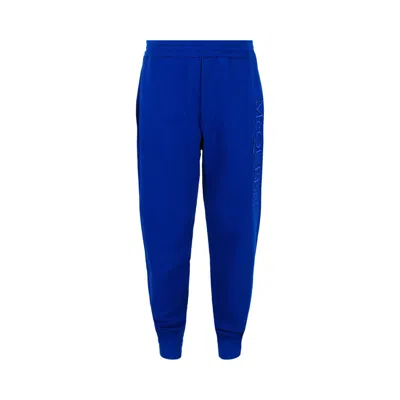 Pre-owned Alexander Mcqueen Logo Embroidered Joggers 'galactic Blue' | Men's Size M
