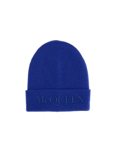 ALEXANDER MCQUEEN ALEXANDER MCQUEEN LOGO EMBROIDERED KNIT BEANIE