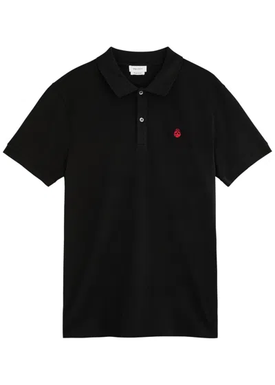 ALEXANDER MCQUEEN ALEXANDER MCQUEEN LOGO-EMBROIDERED PIQUÉ COTTON POLO SHIRT