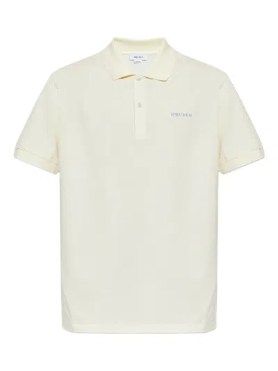 Alexander Mcqueen Logo Emb Polo In Neutral