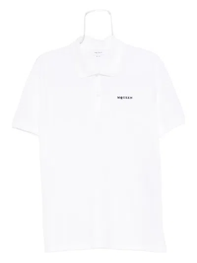 Alexander Mcqueen Logo-embroidered Polo Shirt In White