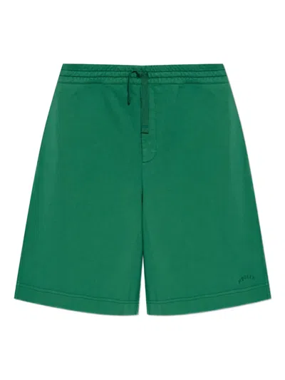 Alexander Mcqueen Logo-embroidered Shorts In Green