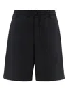 Alexander Mcqueen Logo Embroidered Drawstring Shorts In Black
