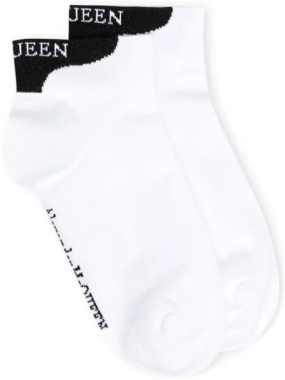 Alexander Mcqueen Logo-embroidered Socks In White