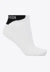 Alexander Mcqueen Logo-embroidered Socks In White