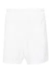 Alexander Mcqueen Badeshorts Mit Logo-stickerei In Weiss