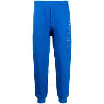 Alexander Mcqueen Logo Embroidered Track Pants In Blue