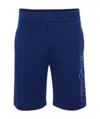 Alexander Mcqueen Men's Shorts With Embroidered Logo In Blue