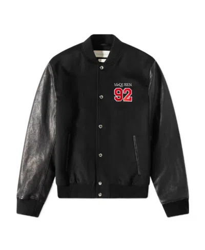 ALEXANDER MCQUEEN ALEXANDER MCQUEEN LOGO EMBROIDERED BUTTONED JACKET