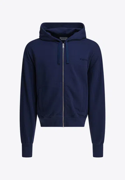 ALEXANDER MCQUEEN LOGO EMBROIDERED ZIP-UP HOODIE