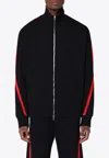 Alexander Mcqueen Multicolored Striped Zip-up Blouse In Black