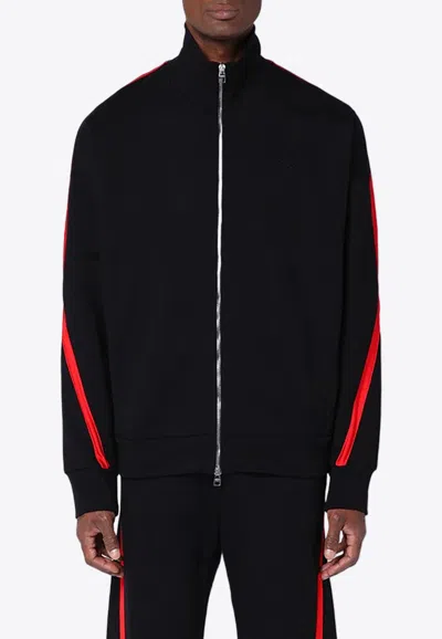 ALEXANDER MCQUEEN LOGO-EMBROIDERED ZIP-UP TRACK JACKET