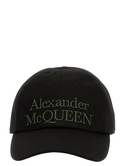 Alexander Mcqueen Mcqueen Men Logo Embroidery Cap In Black