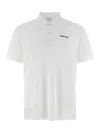 Alexander Mcqueen White Polo Shirt With Classic Collar And Logo Lettering Embroidery On The Front In Cotton Man In White